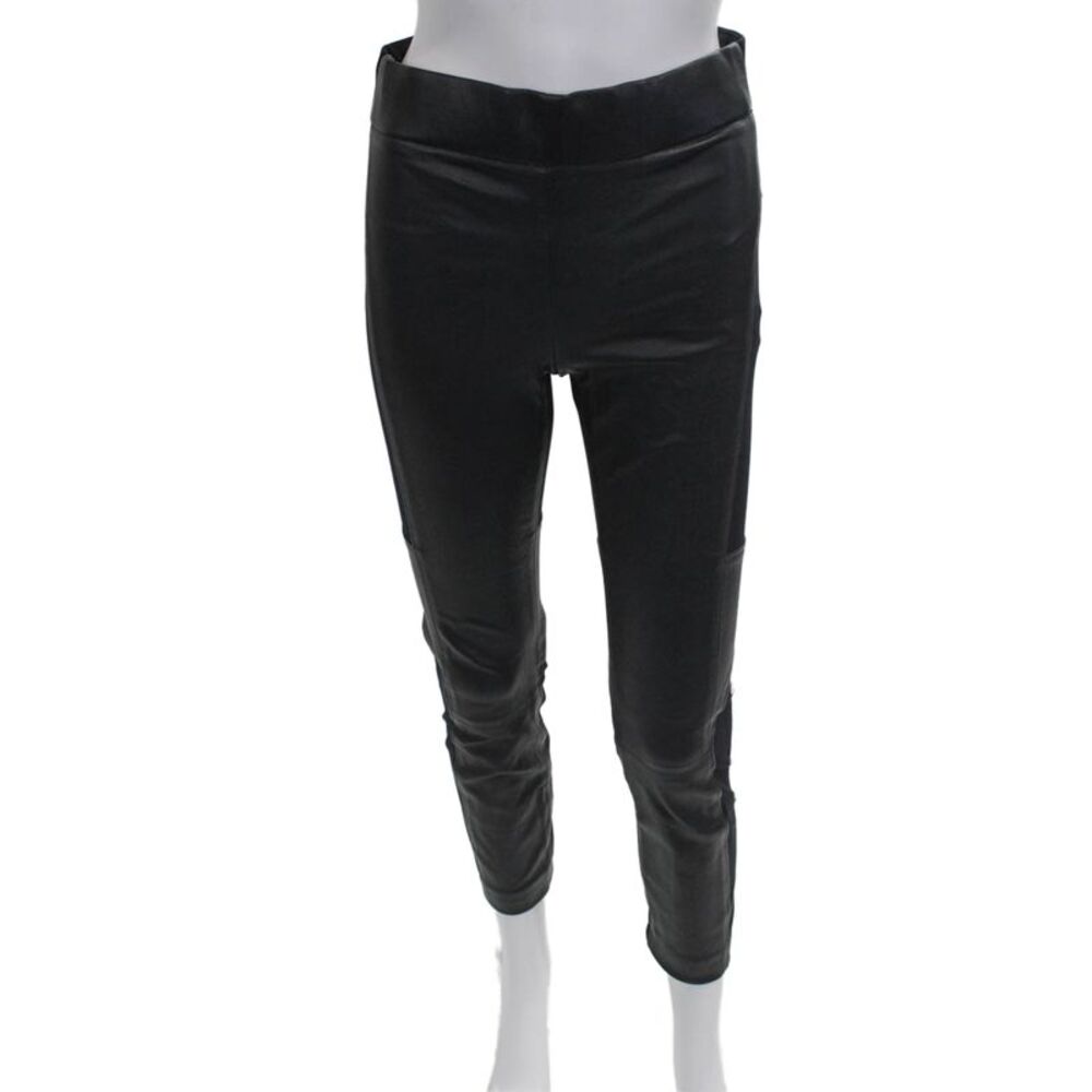 KaufmanFranco Women Black Lambskin Leggings Size S